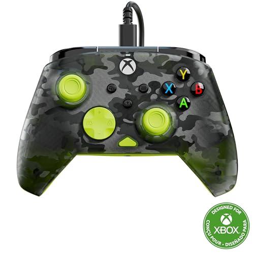 Turtle Beach Rematch Core Ghost Camo Nero/Giallo - Gamepad cablato - Con licenza per Xbox Series XS, Xbox One e PC - Pulsanti audio, motori Rumble e grilletti a impulsi, cavo da 3 m