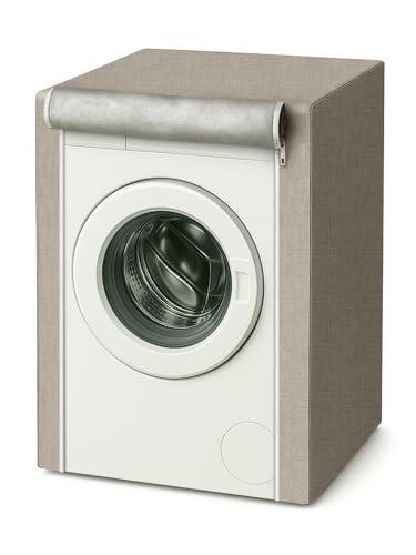 MORGICO Copertura Lavatrice e Asciugatrice 60x50x80 cm – Telo Protettivo Impermeabile Antimacchia con Zip – Resistente a Polvere, Gocce e Urti – Uso Interno ed Esterno (Beige Sabbia)