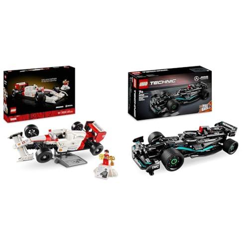 LEGO Icons McLaren MP4/4 e Ayrton Senna, Modellino da Costruire di Auto da Corsa con Minifigure & Technic Mercedes-AMG F1 W14 E Performance Pull-Back, Gioco Creativo