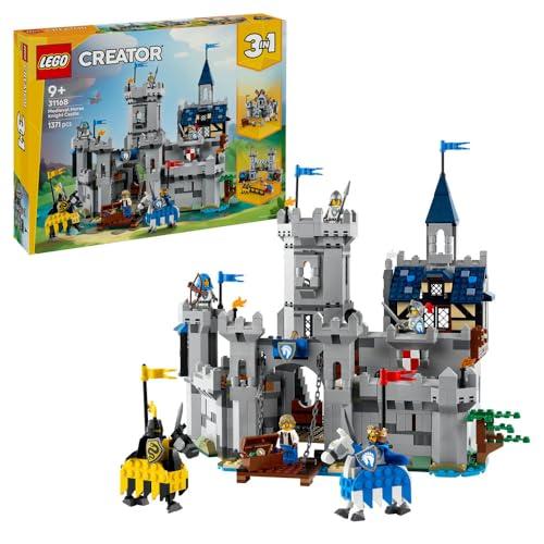 LEGO Creator 3 in 1 Castello del Cavaliere Medievale - Giocattolo Trasformabile in Scena di Torneo o in Villaggio - Include 6 Minifigure - Regalo Creativo per Bambini e Bambine da 9 Anni in su - 31168