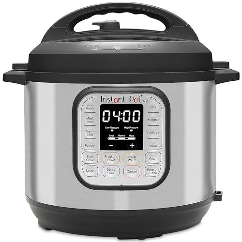 Instant Pot Duo Smart Cooker 7 in 1, da 5,7 litri, pentola a pressione, pentola a cottura lenta, pentola per riso, padella per sauté, macchina per yogurt, vaporiera e scaldavivande, in acciaio inossidabile spazzolato