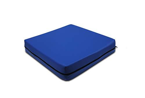 PEPE Mobility Cuscino Antidecubito per Sedia a Rotelle (42x42x8 Cm), Memory Foam, Ortopedico, Viscoelastico, Blu - Made in Europe