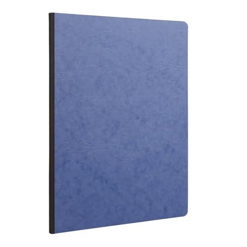 Clairefontaine 791464C collezione Age Bag taccuino cucito con dorso in tela blu - A4 21x29,7 cm - 192 pagine a righe - Carta Bianca 90 g - Copertina in carta Lustrée a grana grossa effetto cuoio