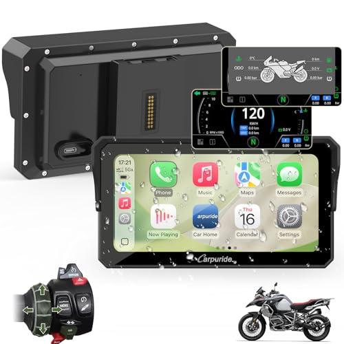 Carpuride W602BS Pro Carplay Schermo per BMW Moto, Nativo Wonder Wheel Controllo e Lettura Dati, Senza Fili CarPlay e Android Auto, 6,25