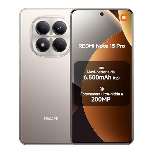 XIAOMI Redmi Note 15 Pro, Smartphone 8+256GB, Batteria massiccia da 6500 mAh, Fotocamera 200 MP, Resistenza IP65, Display AMOLED FHD+ da 6,77