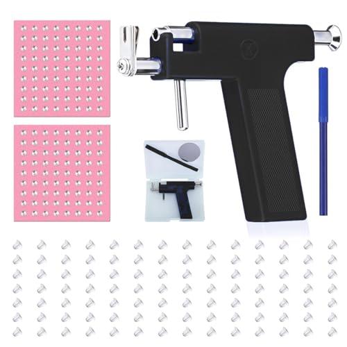 JAWUZ Set Piercing Con 98 Orecchini,Pistola Per Orecchio In Acciaio Inox,Adatto Per Piercing All'Orecchio,Naso,Ombelico,Lingue,Labbra,Set Di Piercing,Acciaio