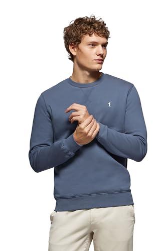 Polo Club Felpa Uomo a Girocollo con Logo - Sweatshirt Senza Cappuccio Crewneck 100% Cotone