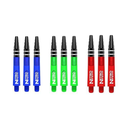 RED DRAGON Nitrotech Alberi Freccette Aste Corti Multipack 2-3 Set per Confezione (9 Alberi Freccette Aste in Totale)