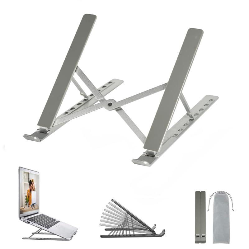 OUGEP Supporto PC Portatile, Alluminio 8 Livelli Regolabile & Raffreddamento Porta PC Laptop Stand per Computer Portatili e Tablet 10-17.3