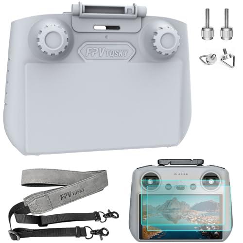FPVtosky Mini 5/4 Pro Nuovo RC-2 Paraluce + 2 protezioni per lo schermo + set di cordicelle - 3 in 1 Supporto per telecomando RC-2 controller drone per DJI Mini5/4 pro/Air 3, Accessori DJI RC 2