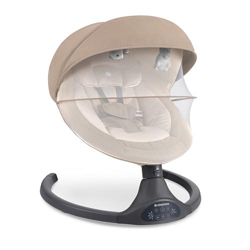 Kikka Boo Sdraietta Neonati Elettrica CODIE, Dondolo Elettrico per Neonati con Bluetooth, 5 Velocità, Schienale Regolabile, 10 Melodie, Fino a 9 kg, Beige