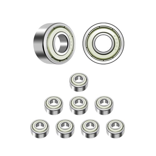 ANGEEK 10 pezzi 6000 ZZ cuscinetto a sfere 10 mm x 26 mm x 8 mm, prelubrificato, doppia tenuta, 6000ZZ cuscinetto a sfere a gola profonda