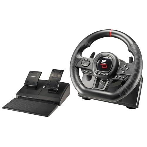 Superdrive - SV650 Racing Wheel con pedali, Shift & Vibration - Xbox serie X/S, Switch, PS4, Xbox One, PC, PS3 (programmabile per tutti i giochi)
