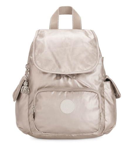 Kipling City Pack Mini, Zaino Piccolo, Metallic Glow (Argento)