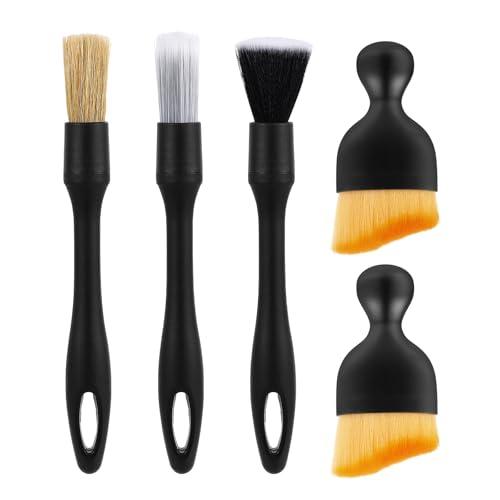 Chiluxendo Pennelli(5Pcs), Pennello Detailing Set Pulite Dell'Auto Setole, Spazzola Lavaggio Auto Interni Super Morbida, Strumento per Pulizia Dettagli Interno Morbide Sedile Cruscotto