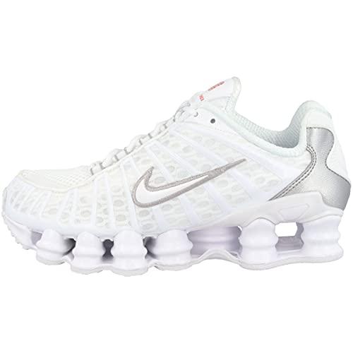 Nike Shox TL, Sneaker Donna, Multicolore (White/White/Metallic Silver/Max Orange 000), 37.5 EU