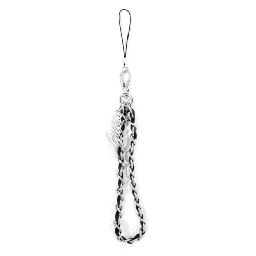 GUESS GUSTSASSK Phone Strap Black Chain Metal Logo Charm, x, Metallo, Agata