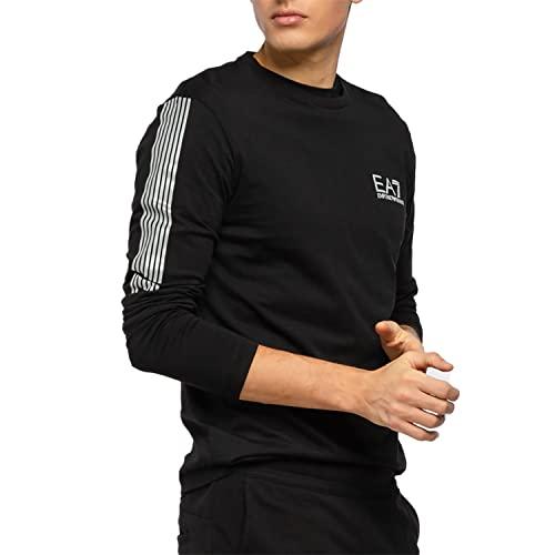 Emporio Armani Maglietta Uomo EA7, T-Shirt Manica Lunga, Girocollo (Nero, S)