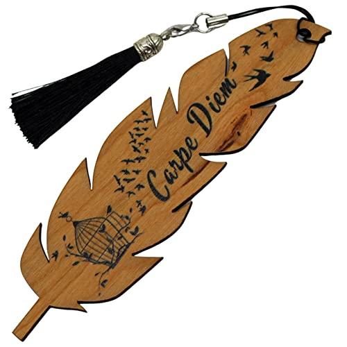 Amore Legno Sforza Segnalibro in Legno con Frasi Motivazionali - Idee Regalo Donna e Uomo - Portafortuna Originale per Laurea Amanti della Lettura Colleghi Maestre ed Amici