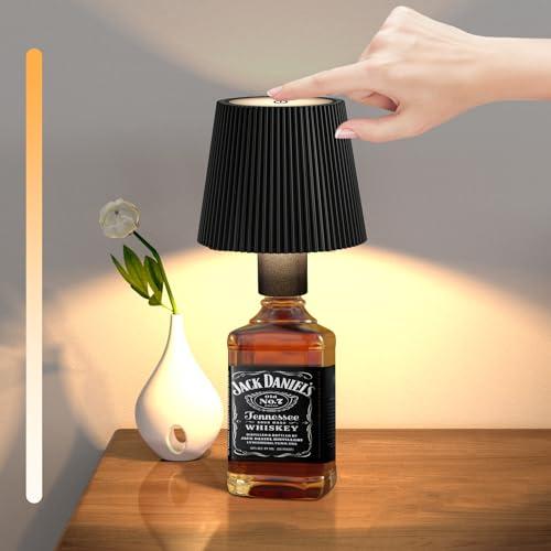 Onherm Lampade per Bottiglia, 3 Colori Regolabili, IP54 Impermeabili Luci per Bottiglia Touch, 5200mAh Batteria Lampada da Tavolo Portatile Ricaricabile per Ristoranti e Bar Interni ed Esterni