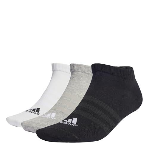 adidas Unisex - Adulto Thin and Light Sportswear Low-Cut Socks 3 Pairs, Medium Grey Heather / White / Black, 6.5-8