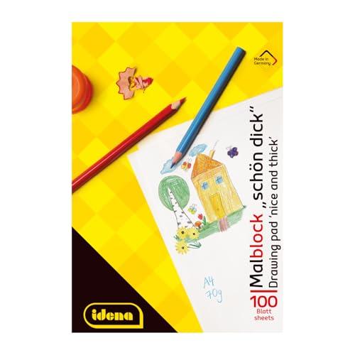 Idena 10390 - Blocco per disegnare in formato A4, 100 fogli, 70 g/m², ottimo spessore, 1 pezzo