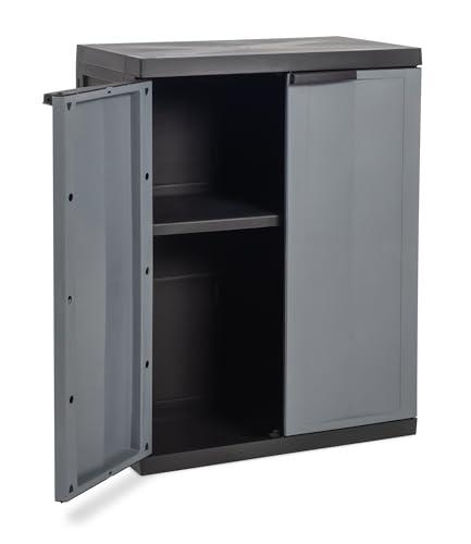 Toomax Armadio Trend Midi Basso, in polipropilene, colore nero/grigio basalto, dimensioni cm 65x37x85h