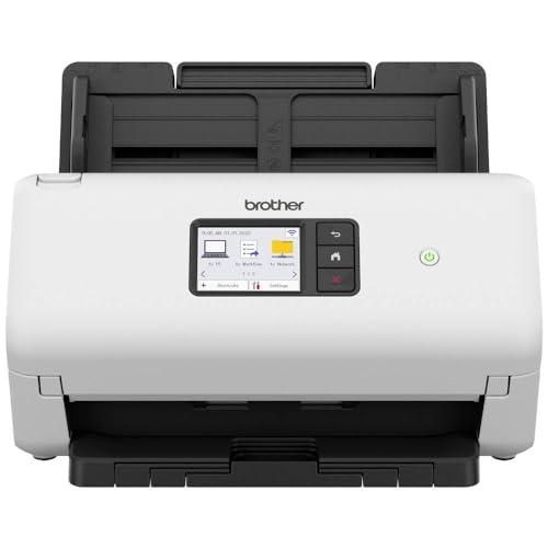 Brother ADS4500W Scanner Desktop, Connettività wireless e cablata,USB 3.0 SuperSpeed e scansione diretta su host USB, Scansione fino a 35 pagine/min, Alimentatore automatico documenti(ADF)da 60 fogli
