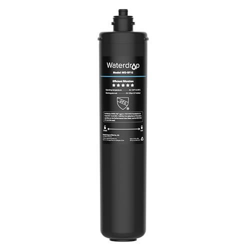 Waterdrop Cartuccia filtro di ricambio RF15 per filtro dell'acqua 15UA/15UB sotto il lavandino, riduce PFOA/PFOS, PFAS, piombo, cloro, cattivo gusto e odore, certificato NSF/ANSI 42, 70.000 litri