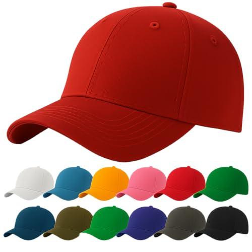 4sold Moda Unisex Cappellino da Baseball Cappello da Sole Estivo Hip Hop Cappello Berretto Uomo Cappello Baseball Unisex Regolabile Snapback Cappelli Golf Cappellino Sport (Red)