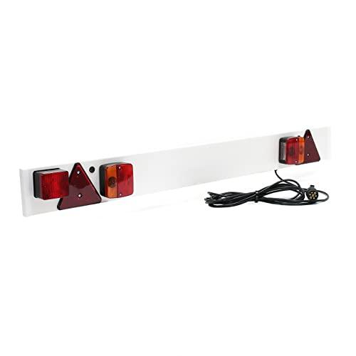 Wiltec Barra portafanali per rimorchio a 7 Poli 137 cm con luci di Posizione Posteriore, Freno e frecce