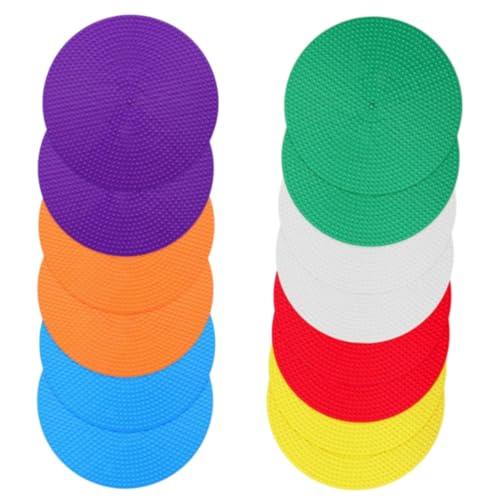 Ai-OUMLEEF 12 Pennarelli Antiscivolo per agilità, Marcatore Spot Colorato, 10 cm, TPE, per Allenamento, Esercizi, Palestra, Calcio, Basket, 6 Colori