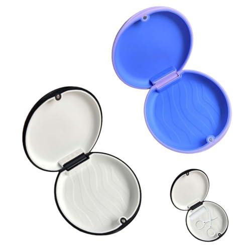 JEYORZY Porta Apparecchio Denti,2 Pezzi Porta Dentiera,Custodia per Bite Dentale, Scatola Ortodontica Resistente e Facile da Pulire, per Allineatori e Apparecchi Dentali (Rosa, Nero)