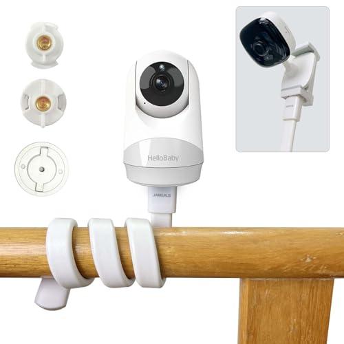 JAMUILS Supporto Universale Flessibile Telecamera Baby Video Monitor Clip per lettino scrivania, compatibile con Hellobaby HB30 HB32 HB35 HB50 HB65 HB6550 HB6532 e GHB Chicco Telecamera
