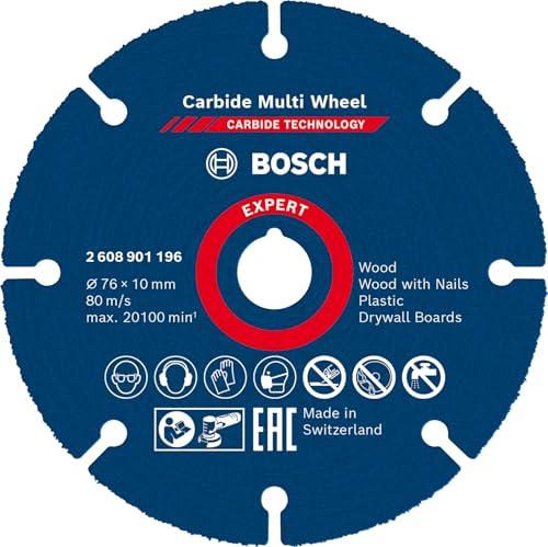 Bosch Professional 1x Mole da Taglio Expert Carbide Multi Wheel (Diametro 76 x Spessore mm 1,0 mm, Accessorio Mini Smerigliatrice Angolare)