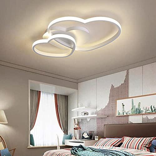 Plafoniera Lampadario da soffitto a led con Luci cuori Design Stile Moderno Lampada per Camera Cucina Salotto Locali Commerciali (Doppio cuore caldo)