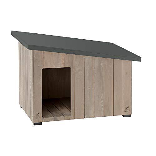 Ferplast ARGO 80 Casetta per Cani in Legno FSC - Tetto Spiovente, Apribile - Trattamento Resina Impermeabile & Anti-UV - Piedi Isolanti - Porta Rifinita - 83 x 47 x h 60 cm