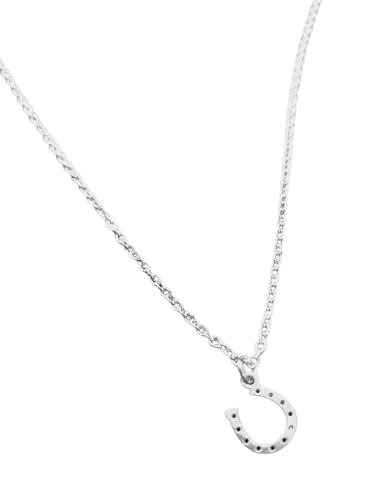Collana Con Ferro Di Cavallo Porta Fortuna Ciondolo In Acciaio Inossidabile, Idea Originale per Regalo Natale,Fatto a Mano, Gioielli Donna Ragazza Uomo Ragazzo Portafortuna (Argentato)