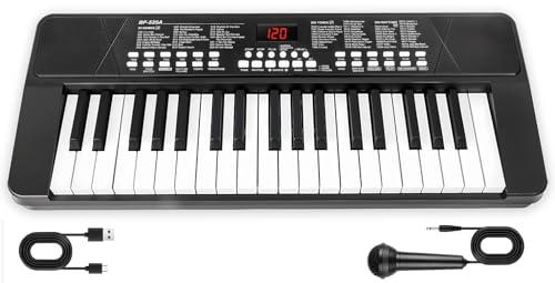 Tastiera Pianoforte 37 Tasti per Principianti – Portatile 1200mAh Batteria Ricaricabile Elettrica Bambini Giocattolo Pianola con Microfono, Regalo per 3 4 5 6 7 8 9 Scuola Media Ragazzi Ragazze