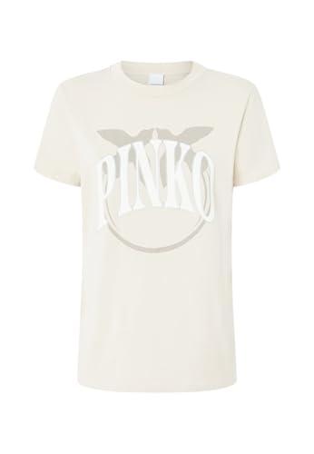 Pinko Start T-Shirt Jersey Tinto Old Stampa Logo Beige Beige MAROSO C03