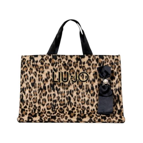 LIU JO Shopping bag grande con logo Brown Animalier
