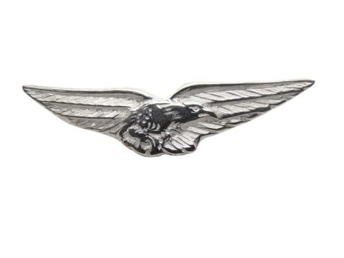 Aeronautica : Spilla da giacca in Argento 925 con l'Aquila simbolo dell'Aeronautica - Brevetto - Pilota - Aereo - Aeroplano - Stemma - Simbolo