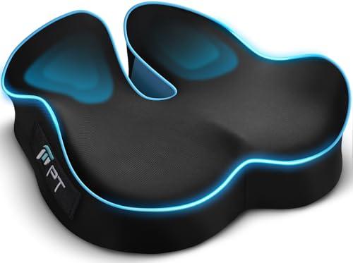 POOTACK Cuscino per sedia da ufficio in memory foam, cuscino ergonomico per auto, ufficio, gaming e smart working, rivestimento lavabile, antiscivolo