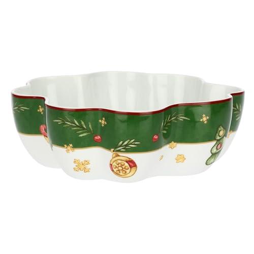 THUN, Ciotola a Forma di Quadrifoglio In Porcellana, Versione Piccola, Collezione Sorprese di Natale, Ciotola da Collezione, Idea Regalo per Natale, Ø 13 cm, 5 cm h