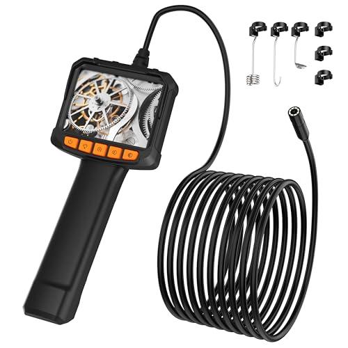Telecamera Endoscopica Con Luce,Serpente Di Ispezione Pancellent 1920P, Con Display a Colori HD,Periscopio Industriale Impermeabile con 8 luci LED Regolabili,Telecamera Fognaria Con Cavo Semirigido 5M