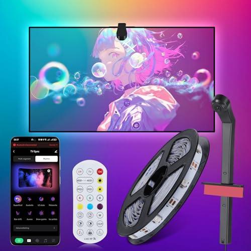 Diyife Striscia LED TV, [Versione Aggiornata-5M] LED TV Retroilluminazione, Sensori AR Rilevano il Colore, LED TV 5 Metri con App Controllato e Controller per TV da 55-75 Pollici,PC,Gaming e Feste