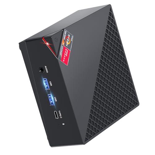 ACEMAGICIAN AM06Pro Mini PC, AMD Ryzen 7 5700U (8C/16T, fino a 4.3 GHz), 32GB DDR4 da 512GB SSD con Triplo Display 4K | Type-C | Dual Ethernet | WiFi 6 | BT 5.2