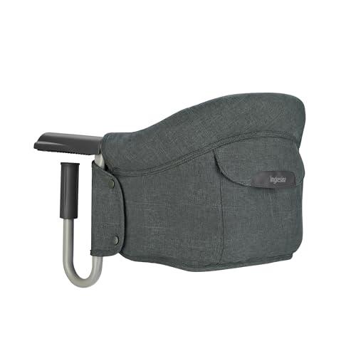 Inglesina Fast, Seggiolino da Tavolo Pieghevole, Grigio Scuro (Charcoal Grey), Facile da Trasportare, Lavabile, Installazione Sicura, Fino a 15 kg, 35 x 27 42 cm