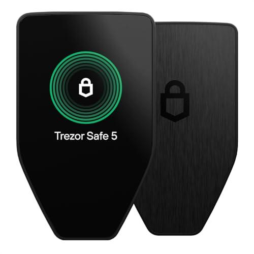 Trezor Safe 5 - Portafoglio Hardware per Cripto con Elemento Sicuro e Passphrase, Touchscreen a Colori, Feedback Aptico,Protezione per Bitcoin,Compatibile con Migliaia di Coin e Token (Black Graphite)
