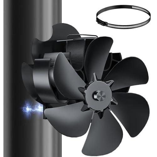 Miaton Ventola per Stufa a Legna Magnetico | Pellet Ventola per Stufa | Ventilatore per Camino a Legna con Termometro Magnetico